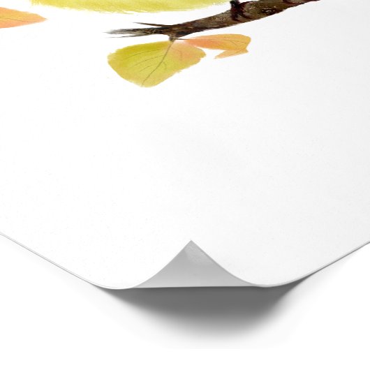 Cute Goldfinch Bird Poster Print ポスター (角)