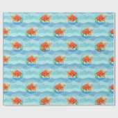 Cute Goldfish Bowl Wrapping Paper ラッピングペーパー (フラット)