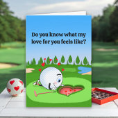 Cute Golf Ball Valentine's Day カード