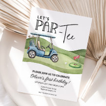 Cute Golf Birthday, any age, Let's par-tee