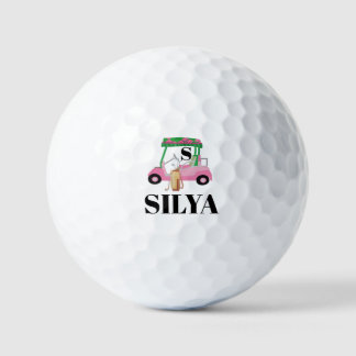 Cute Golf Cart – Minimal Summer Golf Balls ゴルフボール
