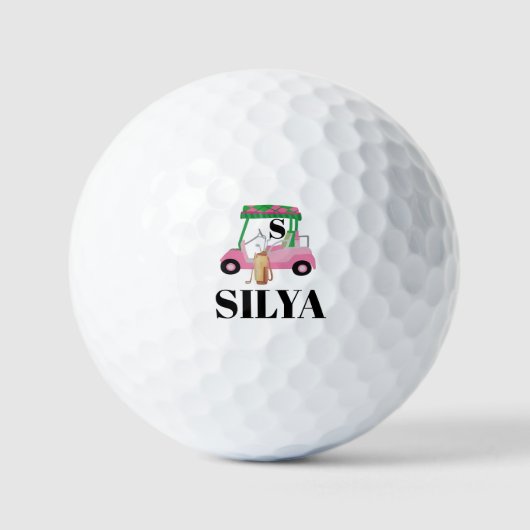 Cute Golf Cart – Minimal Summer Golf Balls ゴルフボール (正面)