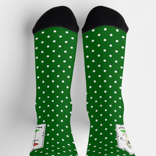 Cute Golf Yellow Labrador Retriever Dog ソックス (上部)