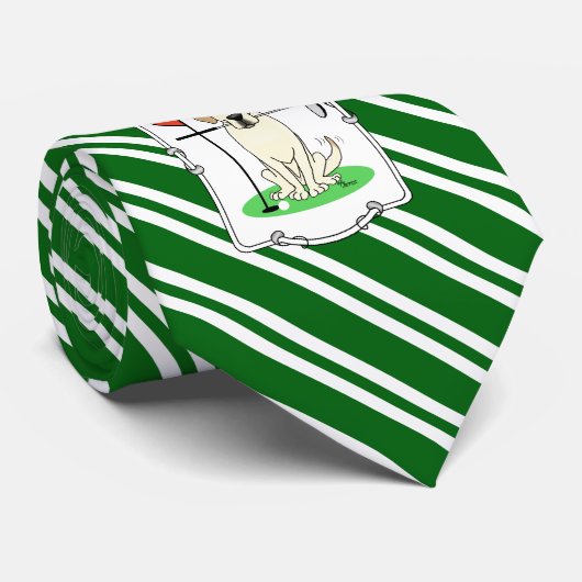 Cute Golf Yellow Labrador Retriever Dog ネクタイ (ロール)