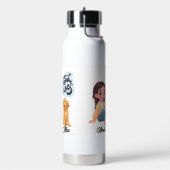 Cute “Good Vibes” Team Personalized Water Bottle ウォーターボトル (左面)
