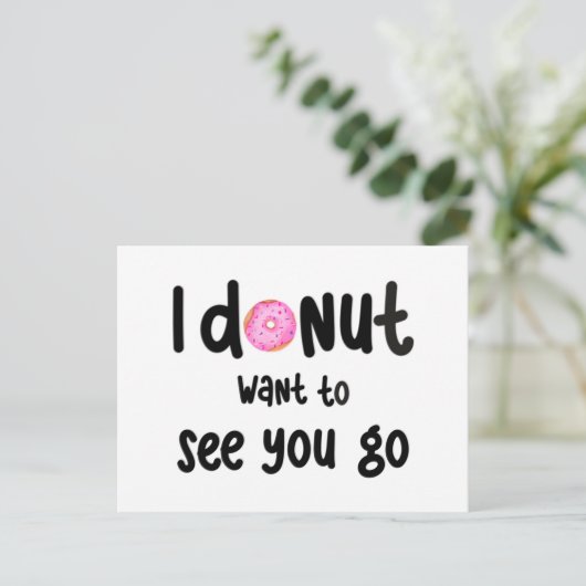 Cute goodbye greeting card - donut ポストカード (スタンド正面)