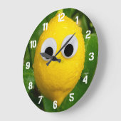 Cute Googly Eye Lemon Kids Clock ラージ壁時計 (傾斜)