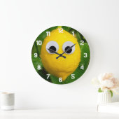 Cute Googly Eye Lemon Kids Clock ラージ壁時計 (ホーム)