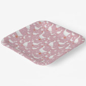 Cute goose and bow paper plate ペーパープレート (傾斜あり)