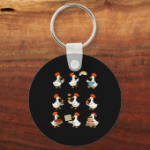 Cute Goose Baking Funny Baker Goose Chef Pastry Ba キーホルダー (正面)