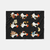 Cute Goose Baking Funny Baker Goose Chef Pastry Ba フリースブランケット (正面(横))