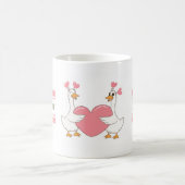 Cute Goose Couple Mug Together Forever Gift コーヒーマグカップ (中央)