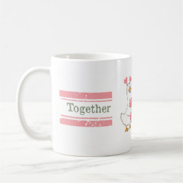 Cute Goose Couple Mug Together Forever Gift コーヒーマグカップ