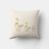 Cute Goose Family Watercolor Nursery Pillow クッション (裏面)