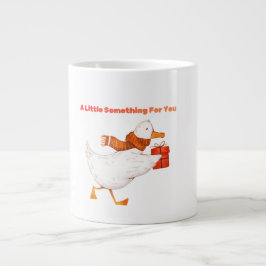 Cute Goose Holding Gift Christmas Coffee Mug ジャンボコーヒーマグカップ