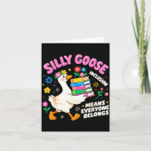 Cute Goose Inclusion Everyone Belongs Teacher Gift カード (正面)