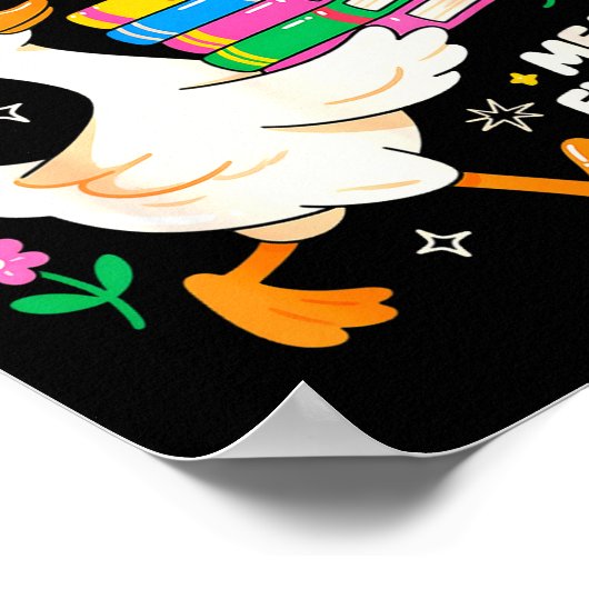 Cute Goose Inclusion Everyone Belongs Teacher Gift ポスター (角)