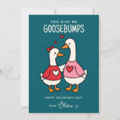 Cute Goose Kids Classroom Valentines Day ノートカード (正面)