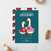 Cute Goose Kids Classroom Valentines Day ノートカード (正面/裏面インサイチュ)