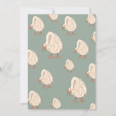 Cute Goose Minimal Boho Green Baby Shower 招待状 (裏面)