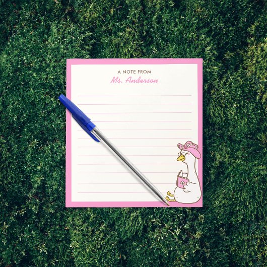 Cute Goose Reading Custom Teacher Appreciation ノートパッド