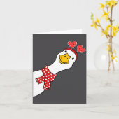 Cute Goose Xoxo Be Mine Happy Valentine's Day Wome カード (黄色い花)