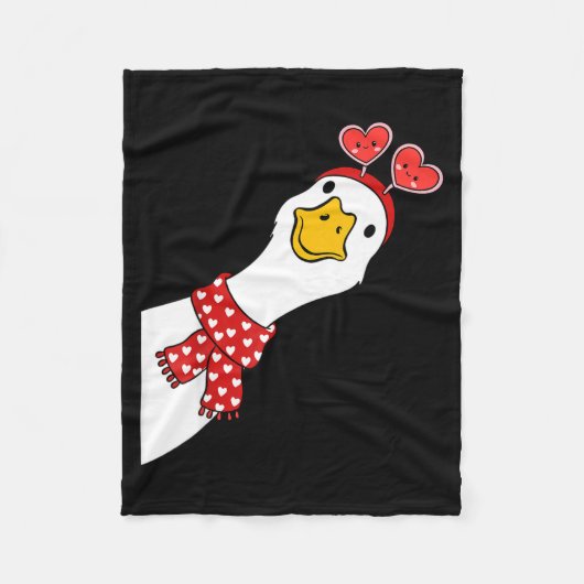 Cute Goose Xoxo Be Mine Happy Valentine's Day Wome フリースブランケット (正面)