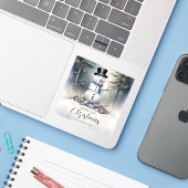 Cute Gorgeous Snowman Frosted Landscape Forest シール (ノートパソコンとiPhone)