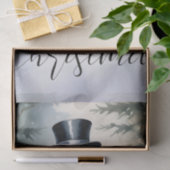 Cute Gorgeous Snowman Frosted Landscape Forest 薄葉紙 (ギフト)