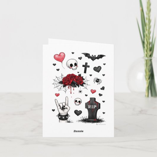 Cute Goth Pattern Card Back | Dark Romance カード (裏面)