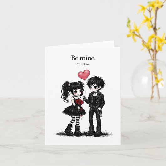 Cute Goth Pattern Card Back | Dark Romance カード (黄色い花)