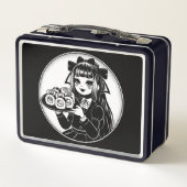 Cute Gothic Lolita with Sushi Japanese Kawaii メタルランチボックス (裏面)