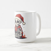 Cute Gothic Skeleton Santa Cocoa - Christmas shirt コーヒーマグカップ (正面右)