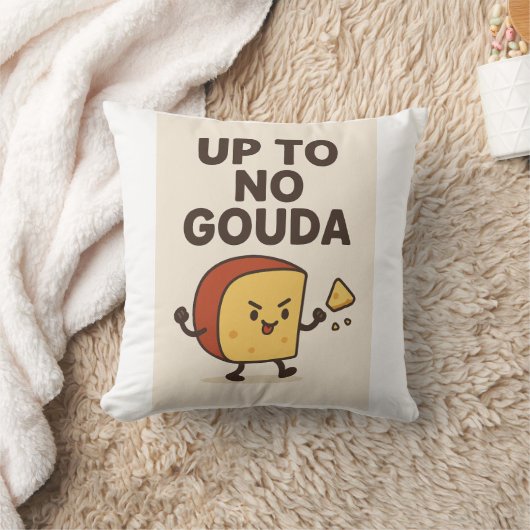 Cute Gouda Cartoon Pillow – Funny  クッション (ブランケット)