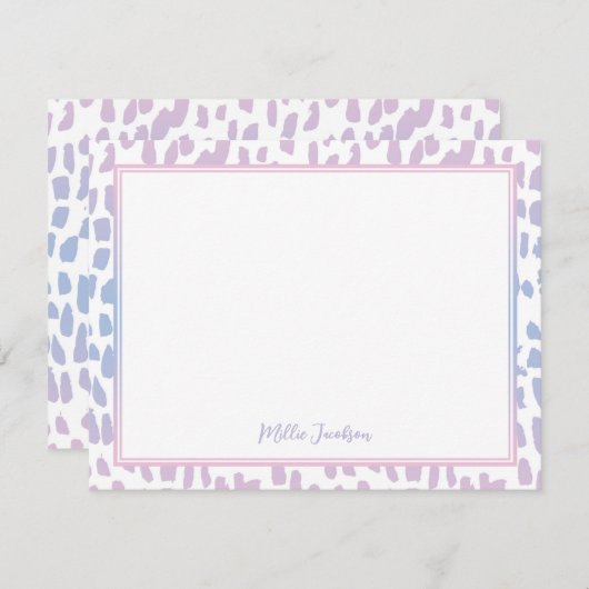 Cute Gradient Animal Print Pattern ノートカード (正面/裏面)