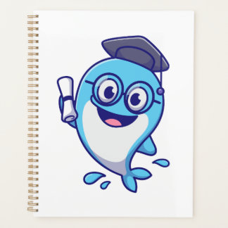 Cute Graduate Whale with Graduation Cap and Diplom プランナー手帳