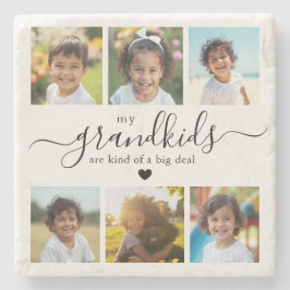 Cute Grandkids Photo Collage for Grandma ストーンコースター