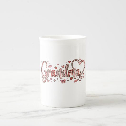 Cute Grandma Bone China Specialty Mug ボーンチャイナマグカップ (正面)