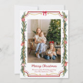 Cute Grandmillennial Greenery Christmas 3 Photo  シーズンカード (正面)