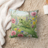 Cute Grasshopper And Flowers Tiny Insects  クッション (ブランケット)