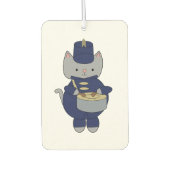 Cute Gray Cat Marching Band Drummer  カーエアーフレッシュナー (正面)