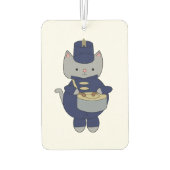 Cute Gray Cat Marching Band Drummer  カーエアーフレッシュナー (裏面)