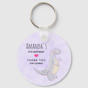 Cute Gray Dinosaur Toy Watercolor Birthday キーホルダー