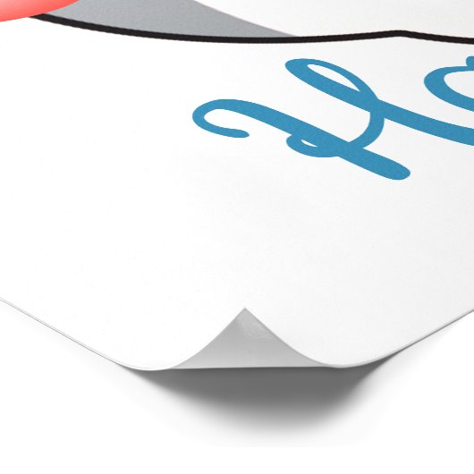 Cute Gray Kawaii Hamster ポスター (角)