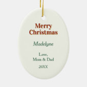 Cute Gray Kitten Christmas Gift Bag セラミックオーナメント (裏面)