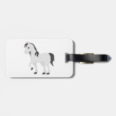 Cute Gray Pony Cartoon Whimsical Horse ラゲッジタグ (裏面横)