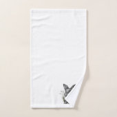 Cute Gray Rabbit Among the Grass バスタオルセット (ハンドタオル)