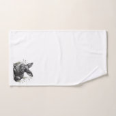 Cute Gray Rabbit Among the Grass バスタオルセット (ハンドタオル)