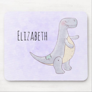 Cute Gray Tyrannosaurus Rex Dinosaur Toy マウスパッド