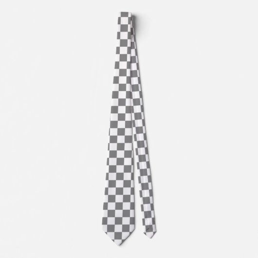 cute gray white check pattern neck tie ネクタイ (正面)